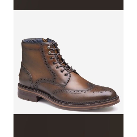 New Johnston & Murphy XC Flex Connelly Wingtip Boot Brown Leather Men Sz 8 Eu 41